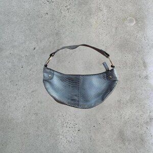 y2k blue snakeskin shoulder bag